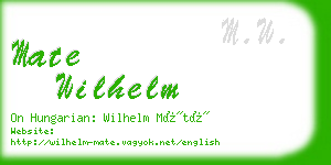 mate wilhelm business card